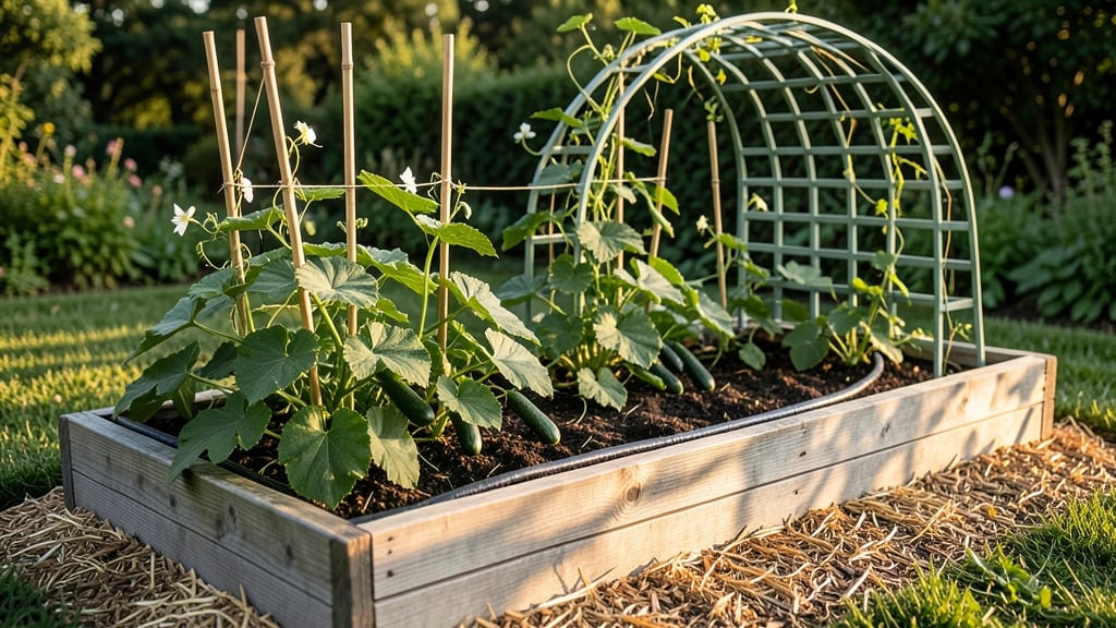 Raised Garden Bed With Trellis Arch: Vertical Space Multiplier for Climbing Plants