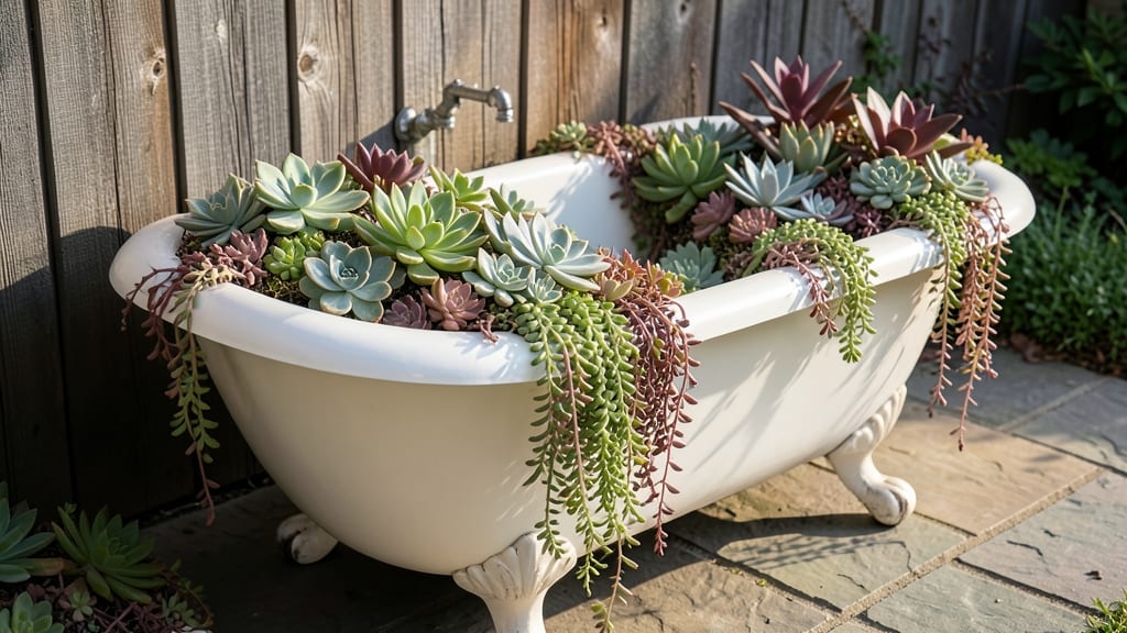 Old Bathtub Succulent Garden