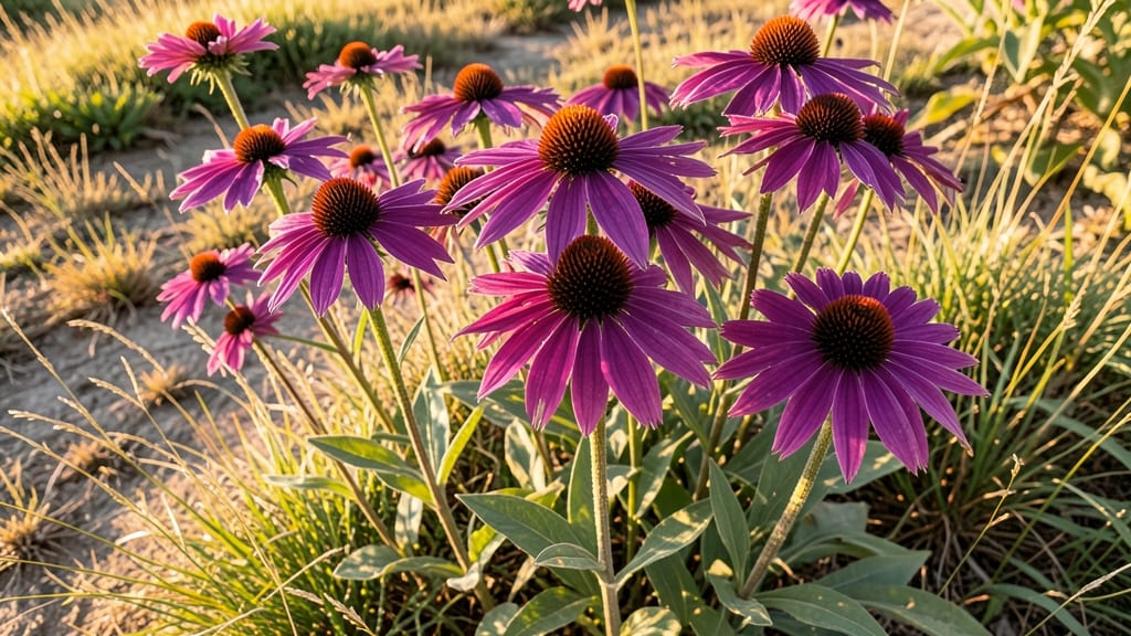 Tall Backdrop: Purple Coneflowers