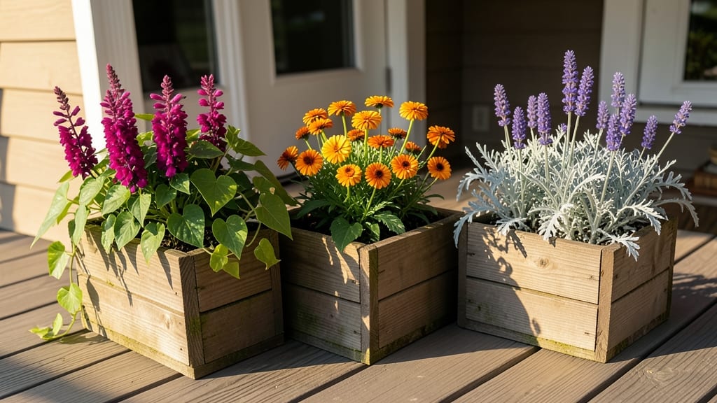 Mixed Annuals in Raised Planters