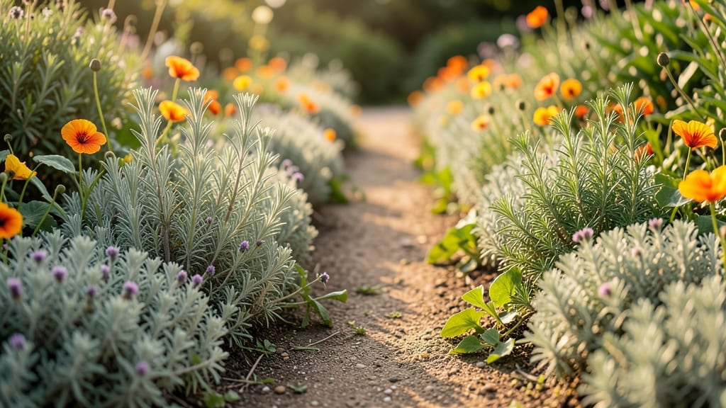 Herb-Scented Walkway with Edible Flowers