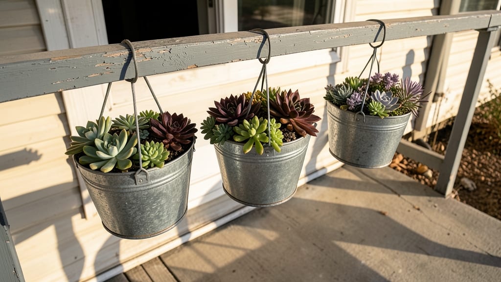 Hanging Basket Succulent Garden