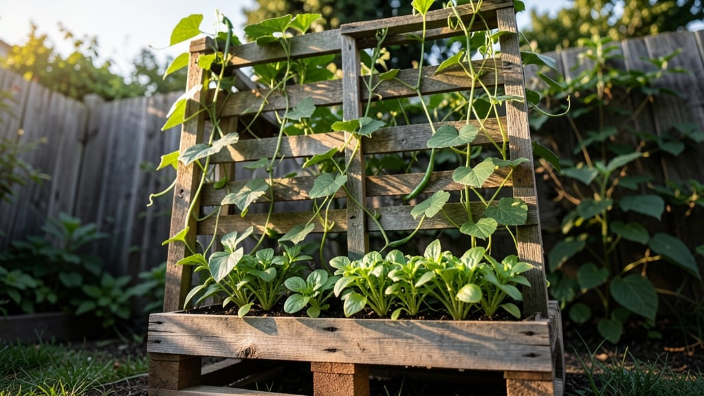 Pallet Trellis Planter for Climbing Plants