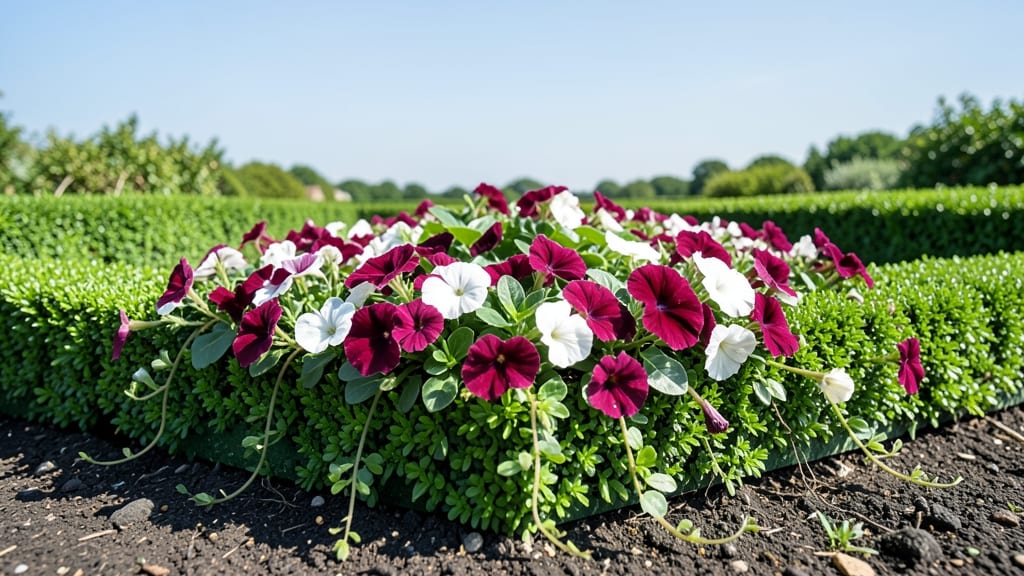 Classic Vinca Border with Boxwood Edging