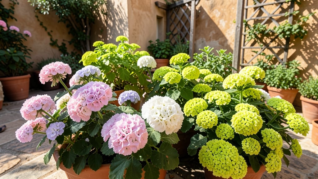 Sunny Citrus Geraniums with Lime Green Lantana