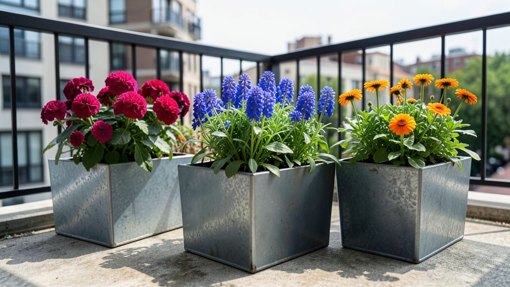 Bold Color Blocks with Annuals in Planters