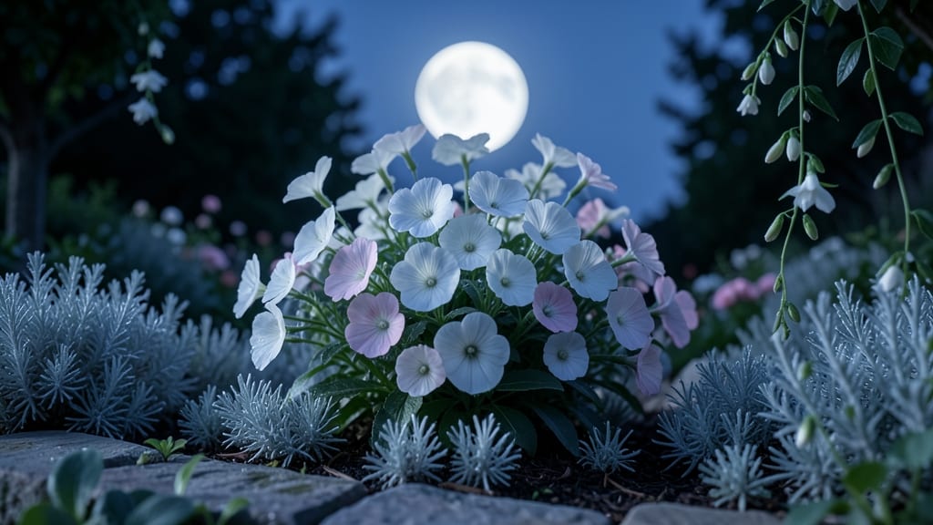 Moon Garden with Night-Blooming Flowers