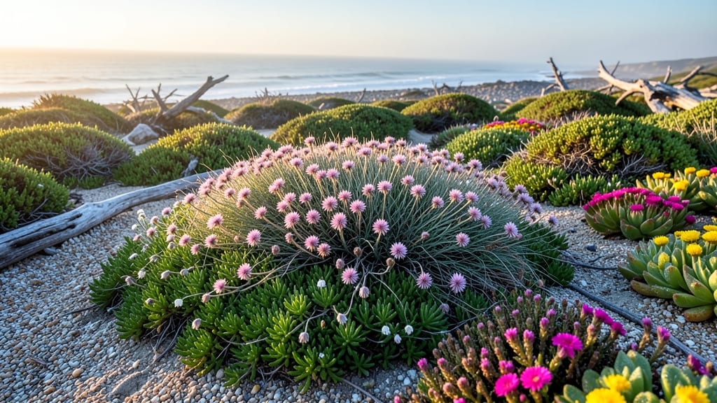 Coastal Rock Garden with Salt-Tolerant Plants