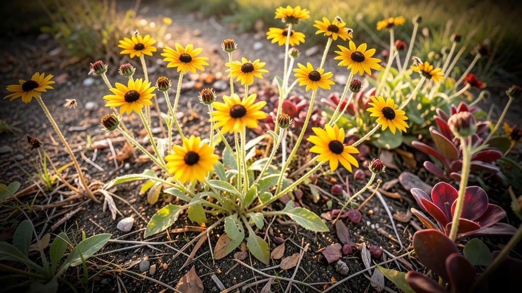 Black-Eyed Susan with Sedum 'Autumn Joy'