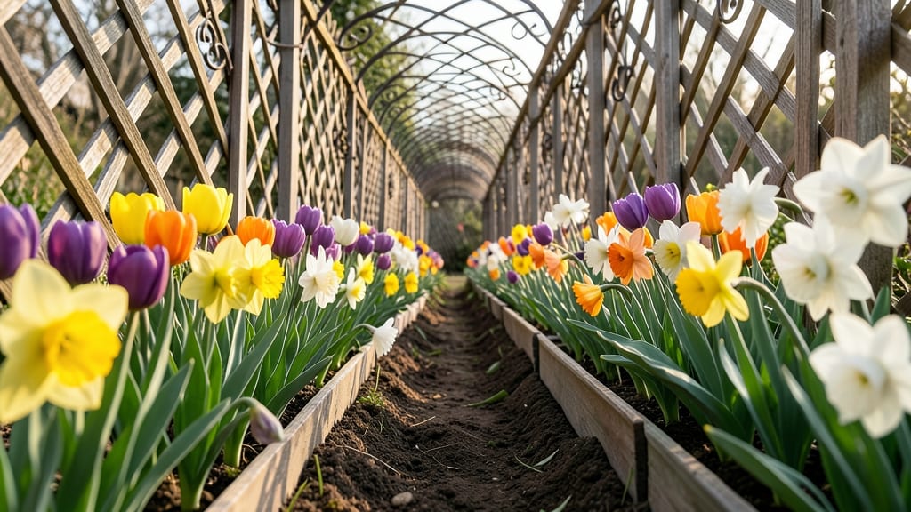 Seasonal Bulb Tunnel with Tulips and Daffodils