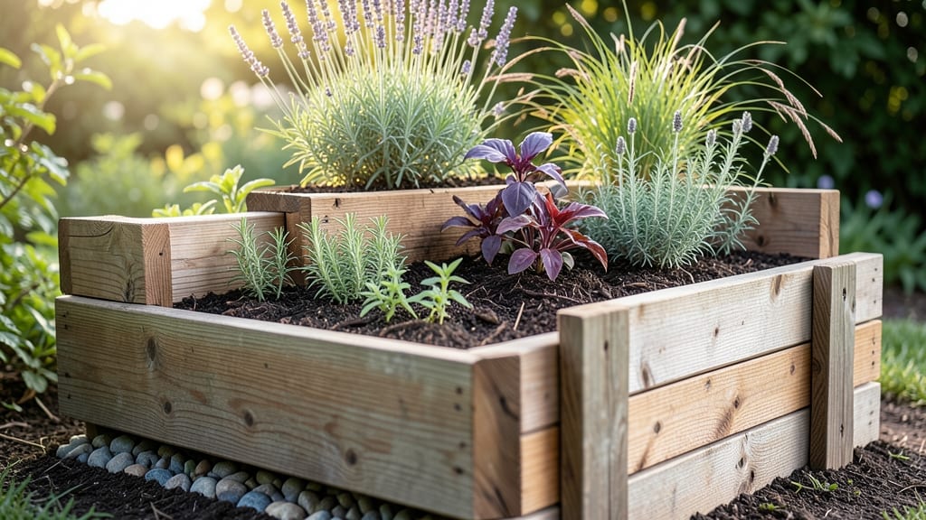 Raised Wooden Garden Beds with Tiered Designs