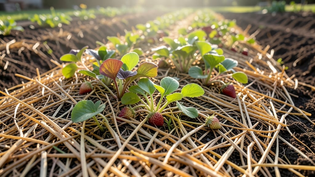 Straw Mulch for Weed Suppression