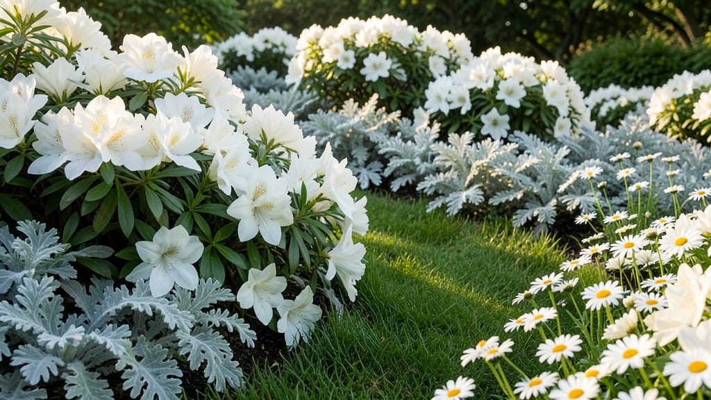 Monochromatic White Azalea Drift