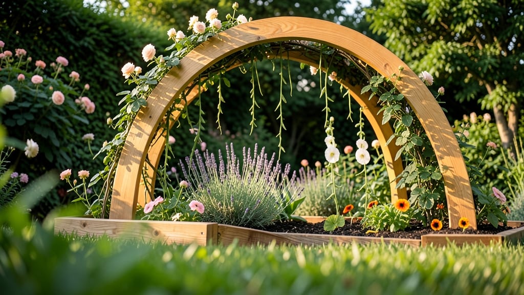 Curved Wooden Raised Garden Arches
