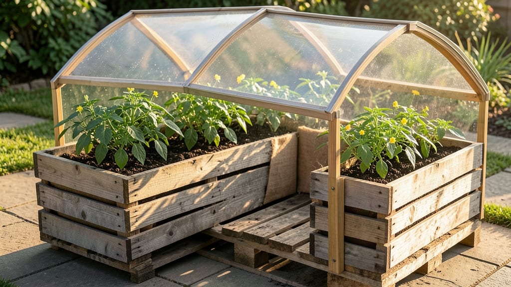 Pallet Greenhouse Bench Planter