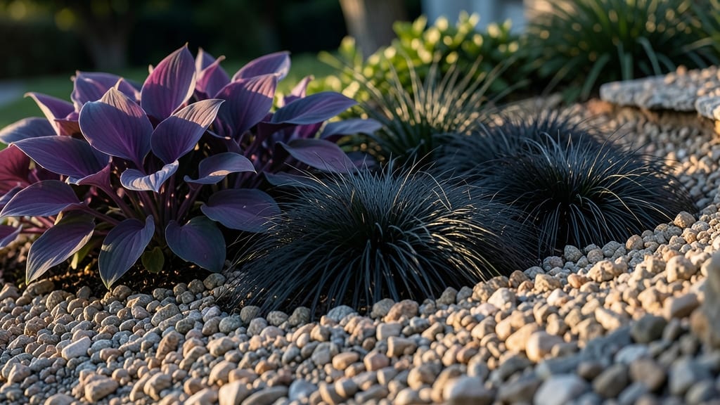 Asymmetrical Gravel Gardens with Bold Foliage