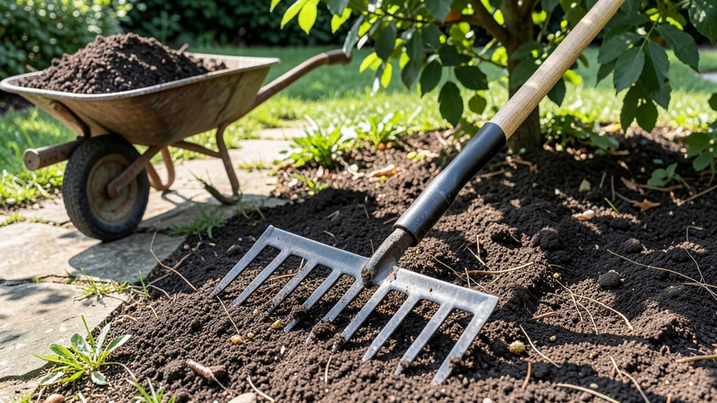 Bed Preparation Rake: Loosens Soil for Stronger Root Growth