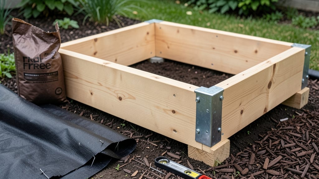 Raised Garden Bed Frame: Modular Wooden Design for Custom Plant Heights