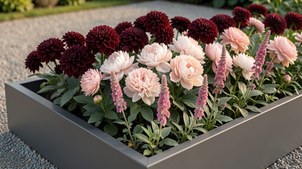 Modern Monochromatic Flower Bed