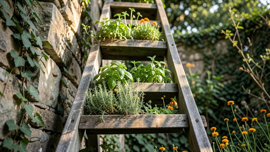 Old Ladder Herb and Flower Tower