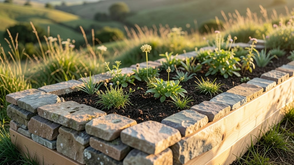 Stone Border Elevated Beds