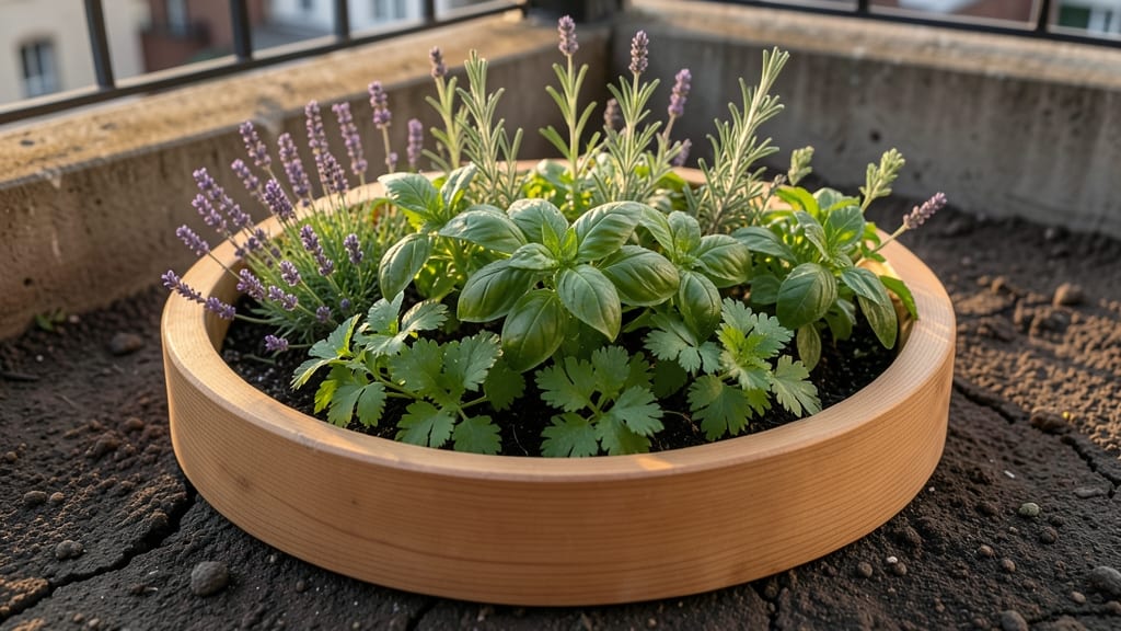 Raised Circular Herb Garden Bed