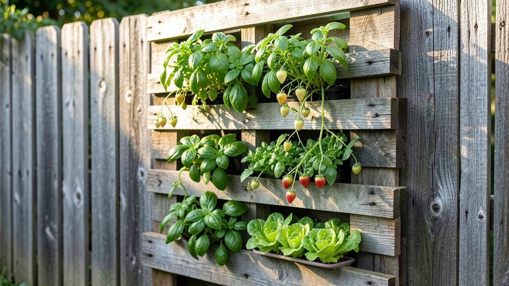 Vertical Pallet Raised Garden Wall