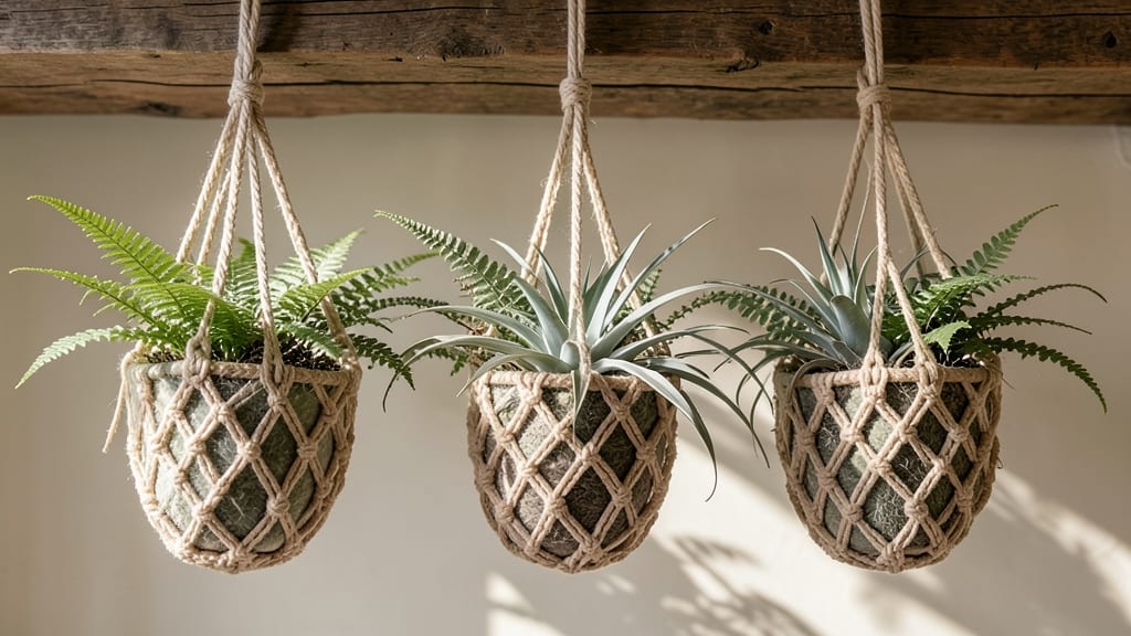 Hanging Macramé Planters with Air Plants