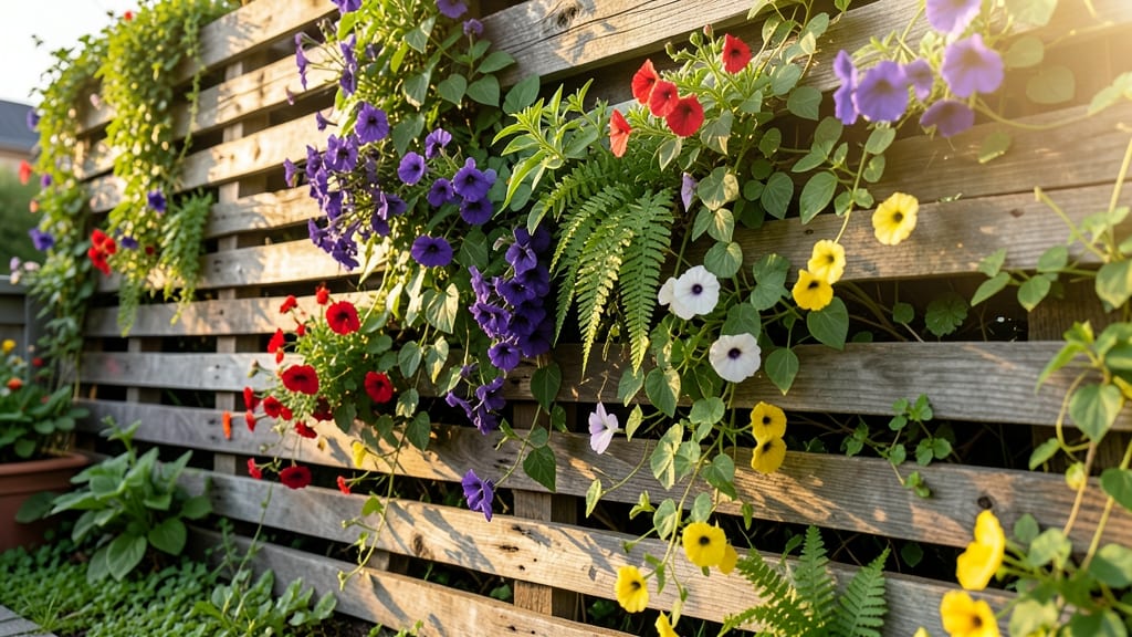 Vertical Pallet Flower Wall