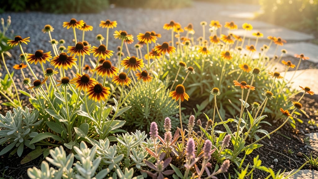 Sunny Border with Golden Perennials