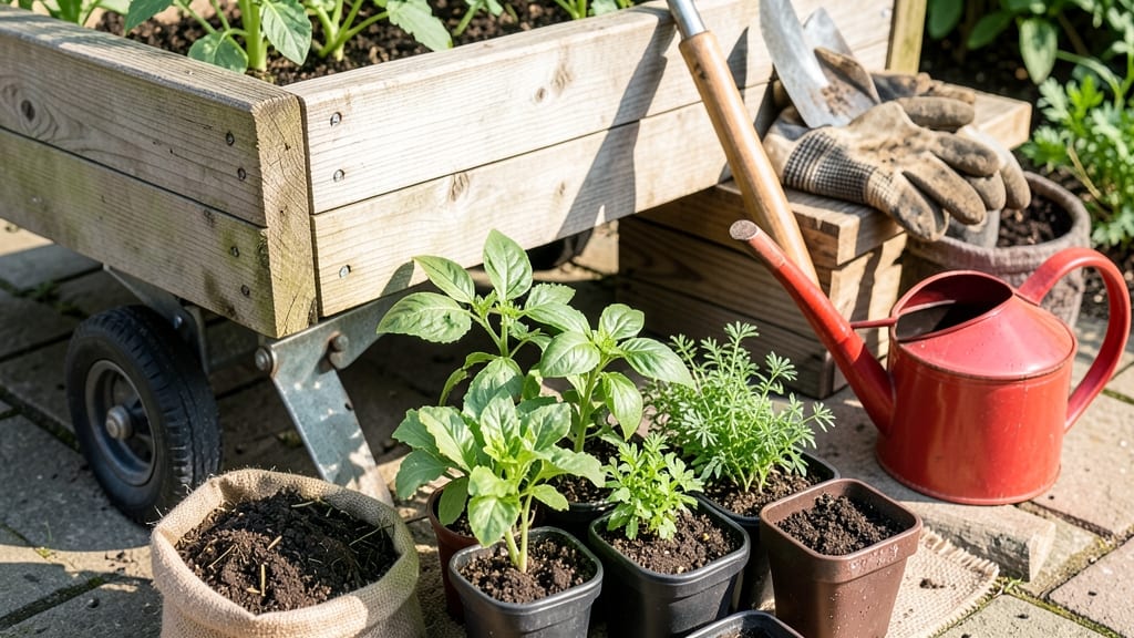 Raised Garden Bed Cart: Mobile Planter for Balcony or Patio Flexibility