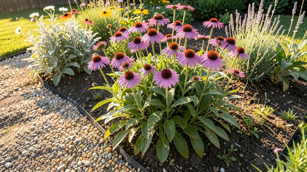 Sunny Perennial Border with Echinacea