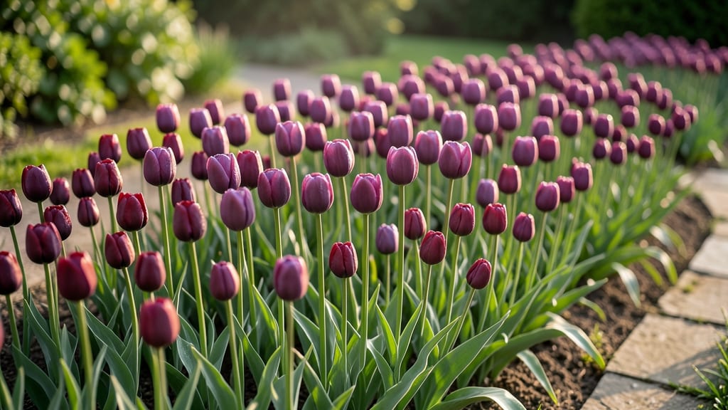 Classic Monochromatic Tulip Borders