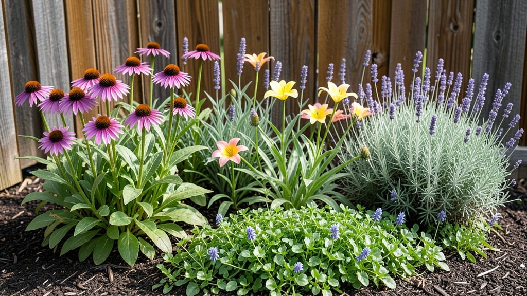 Flower Bed Against Wood Fence: Vertical Privacy With Year-Round Greenery