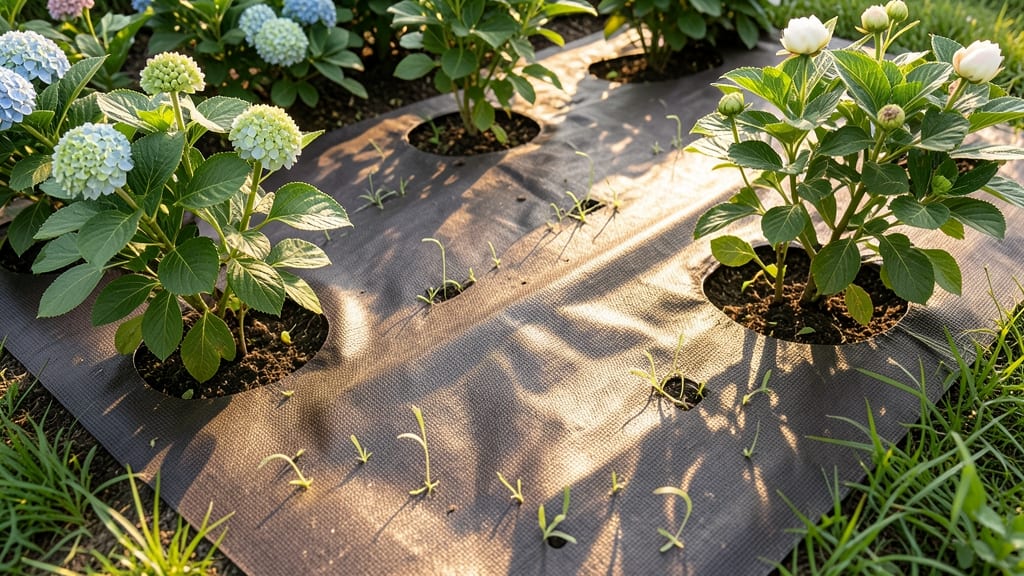 Landscape Fabric with Holes for Perennial Beds