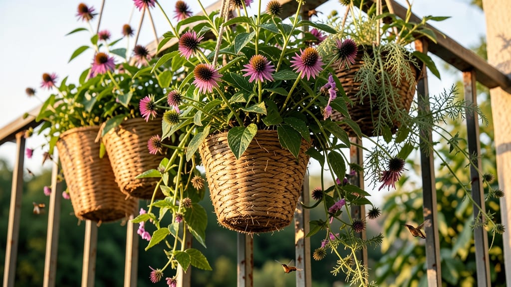 Vertical Hanging Basket Flower Arrangement