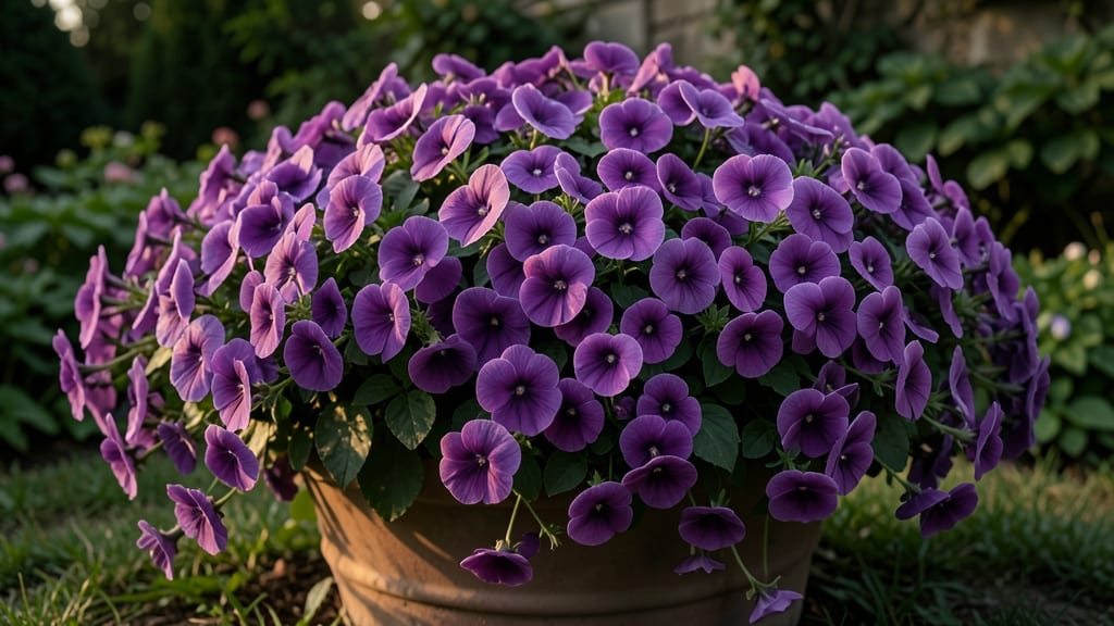 Monochromatic Purple Impatiens Cascade