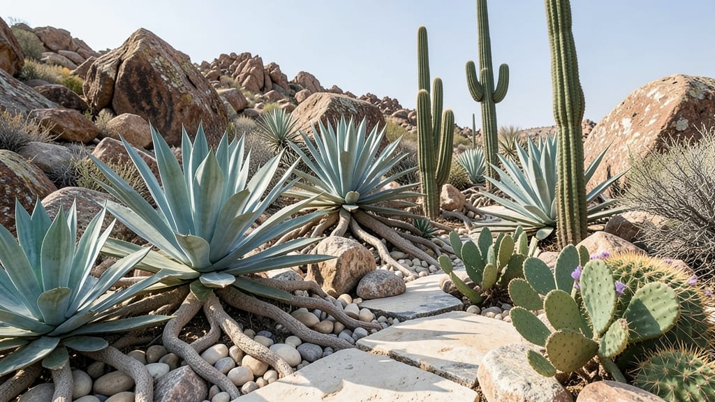 Desert Cactus and Agave Display