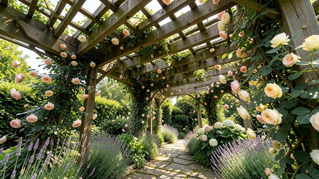 Pergola with Climbing Roses
