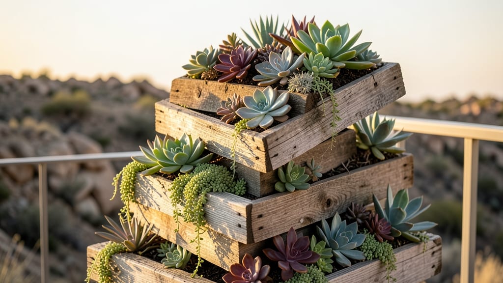 Tiered Pallet Stack for Succulents