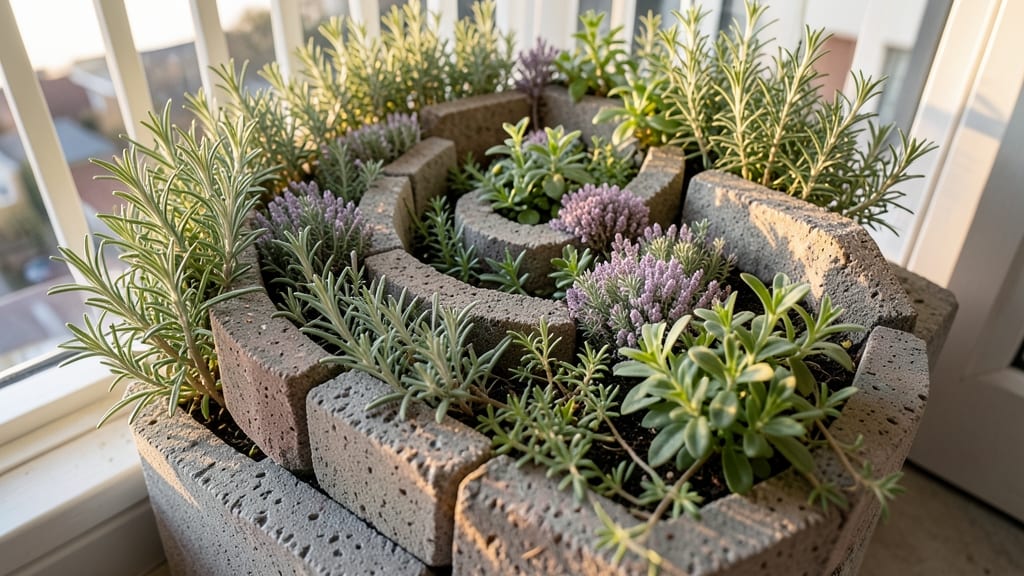Spiral Herb Garden with Cinder Blocks