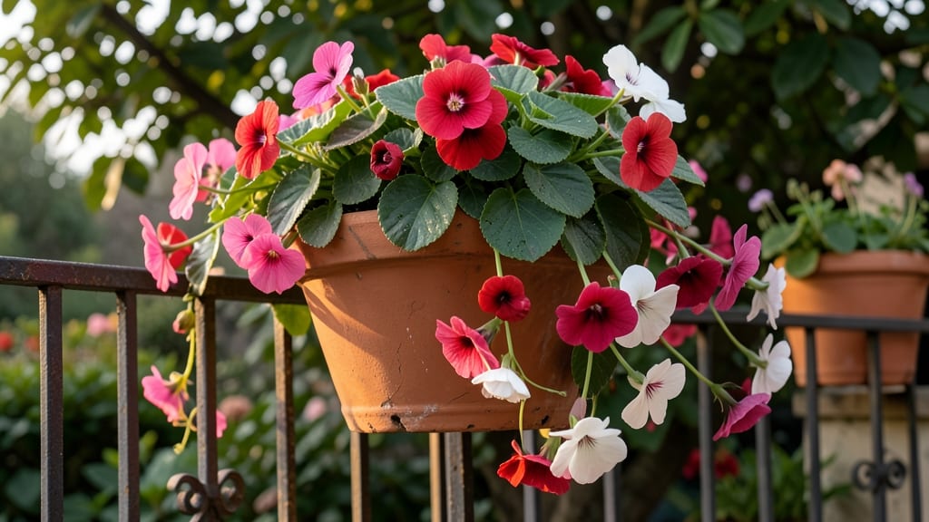 Impatiens and Begonias in Containers