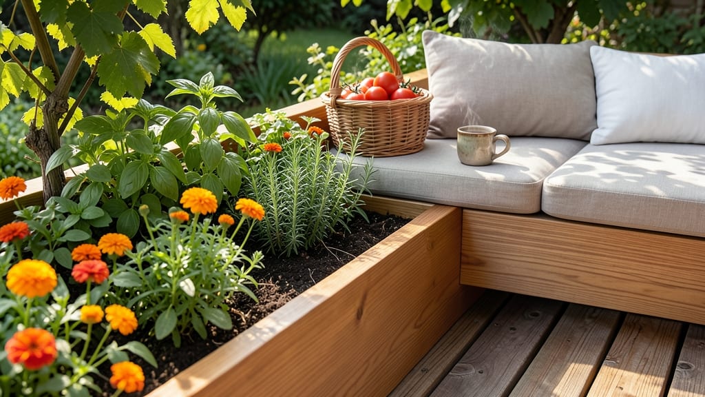 Raised Bed with Integrated Seating