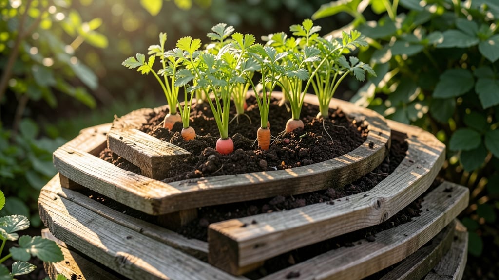 Spiral Pallet Planter for Root Vegetables