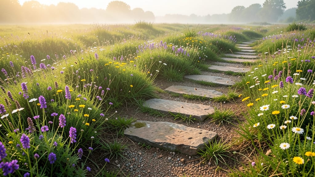 Stepping Stone Meadow with Wildflowers