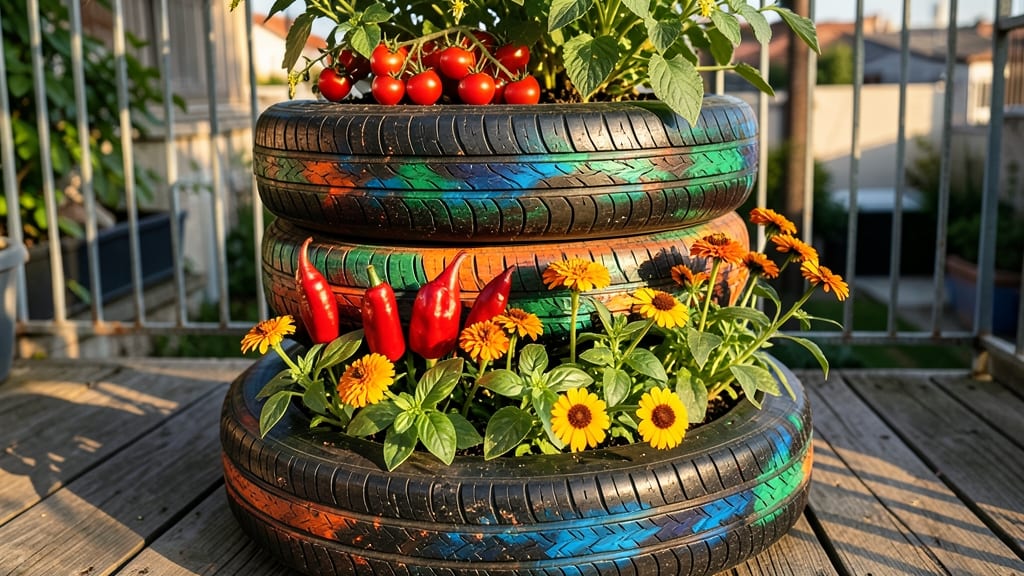 Tire Planters for Small Spaces
