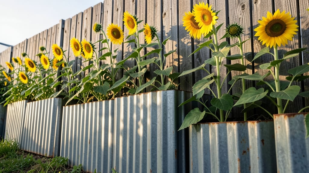 Corrugated Metal Privacy Planters