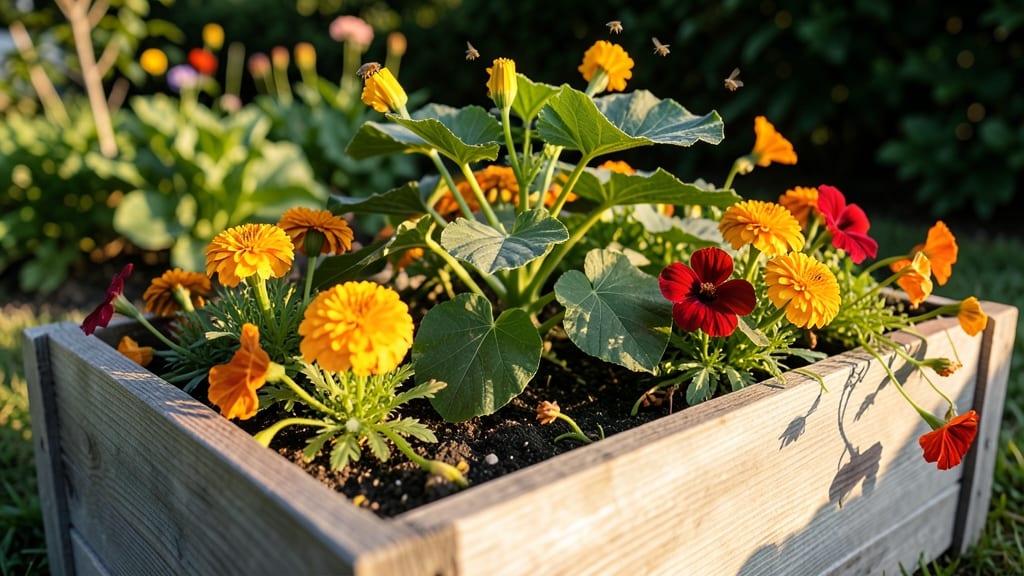 Pollinator-Friendly Flower and Vegetable Interplanting