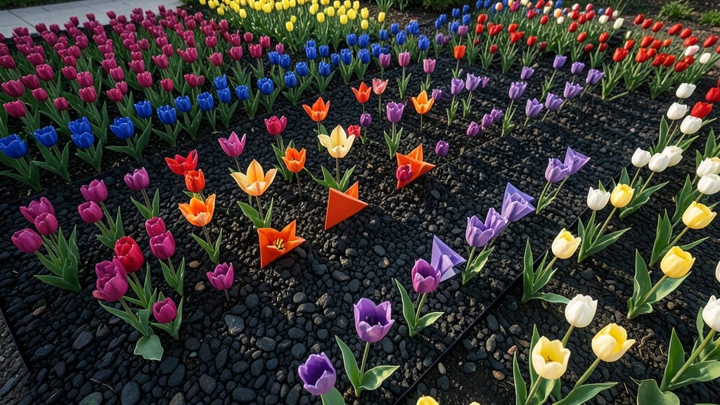 Geometric Tulip Patterns With Mulch