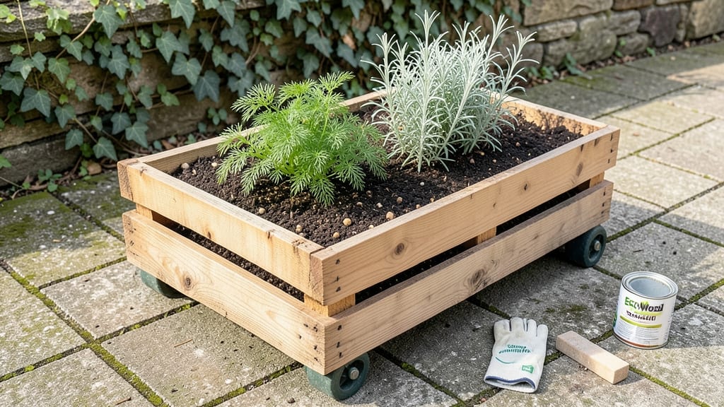 Pallet Wood Herb Raised Bed